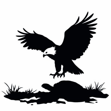 siyah bir kartal silueti