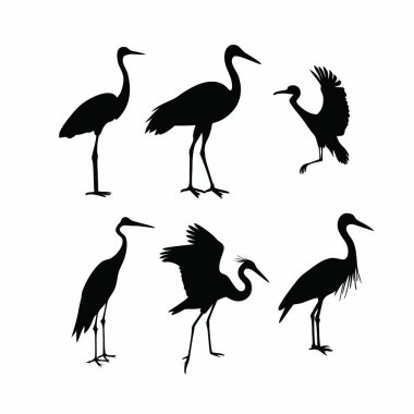 siyah siluetler hayvanların kümesi