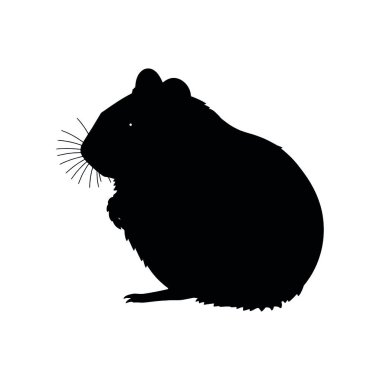 siyah fare silueti, hayvan vektör çizimi