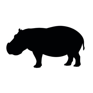 Siyah bir gergedanın vektör silueti