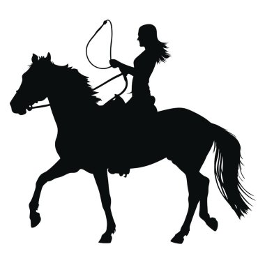 Beyaz arka planda at silueti. vektör illüstrasyonu