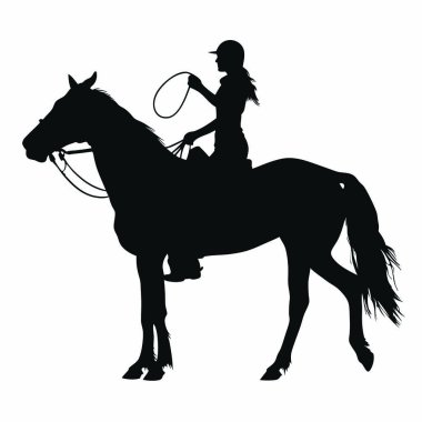 Ata binen kız silueti