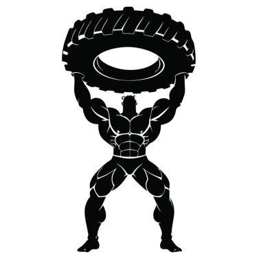 Lastiği olan bir erkek müteahhidin silüeti.