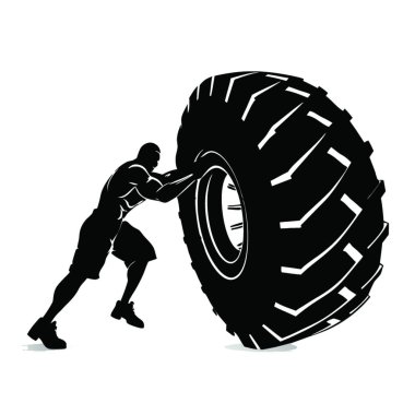 Beyaz arka planda bir adamın vektör silueti.