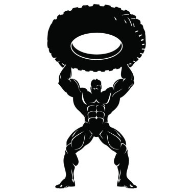 Elinde çan tutan bir erkek inşaatçının siyah silueti..