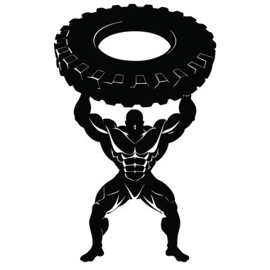 Ağırlık kaldıran bir adamın vektör çizimi