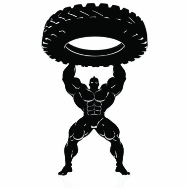 Halterli siluet adam spor salonunda.