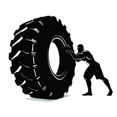 Lastik vektör illüstrasyonlu adam