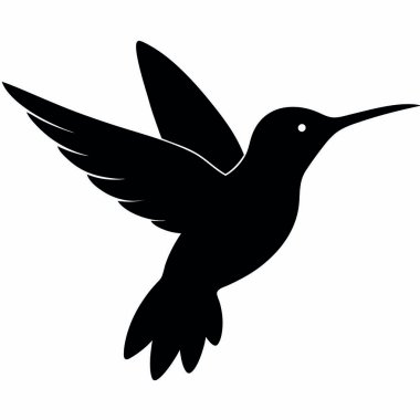 Beyaz arkaplanda siyah kuş silueti