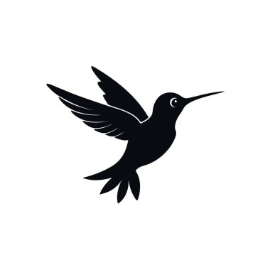 kuş siyah logo şablon vektör illüstrasyon tasarımı