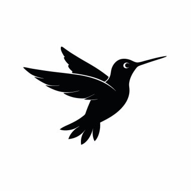 Siyah kuş vektör simgesi. Uçan kuşların siyah silueti.