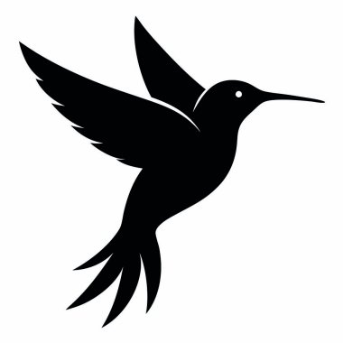 Siyah beyaz bir kuşun vektör çizimi