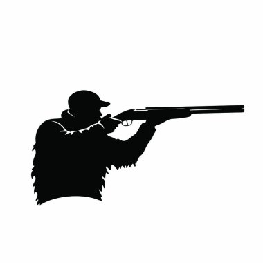 av tüfeği avcı vektör silueti.