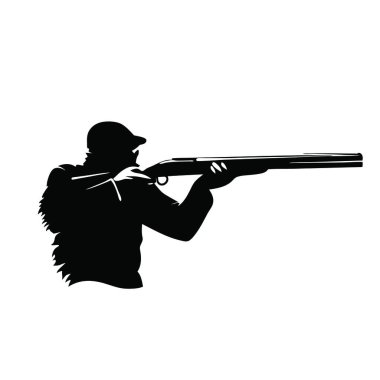 Bir tüfeğin vektör silueti. beyaz arkaplanda izole.