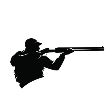 Beyaz arka planda bir erkek tüfeğin vektör silueti.
