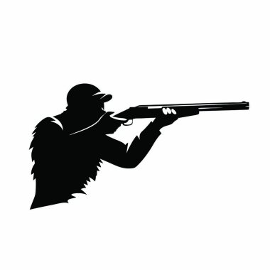 Tüfekli avcı. vektör illüstrasyonu