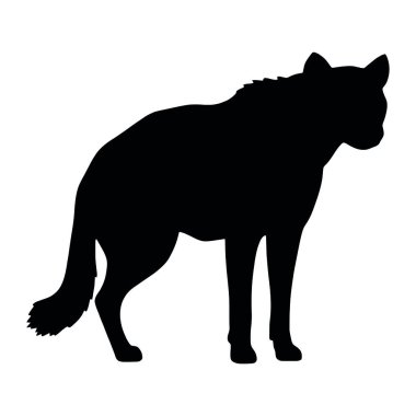 bir kurdun siyah silueti, vektör çizimi
