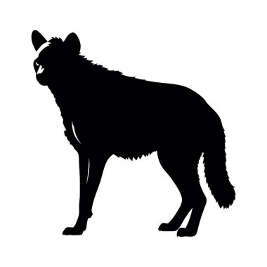 Kurt şeklinde siyah bir kurt. izole vektör illüstrasyonu.