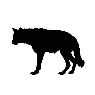 siluet siyah kurt vektör simgesi
