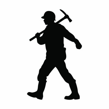 Baltalı bir oduncunun silueti.