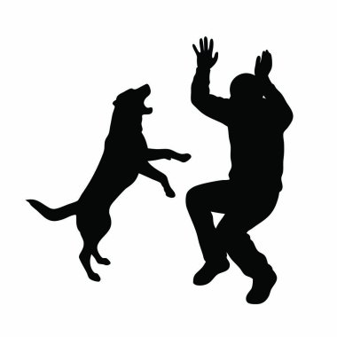 Bir köpeğin silüeti. vektör.