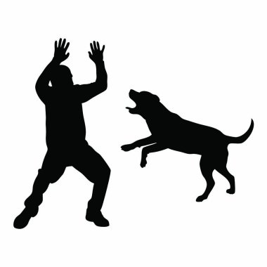 İnsan eli vektörü olan köpek.