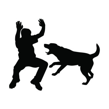 Bir insanın silueti ve köpeği..