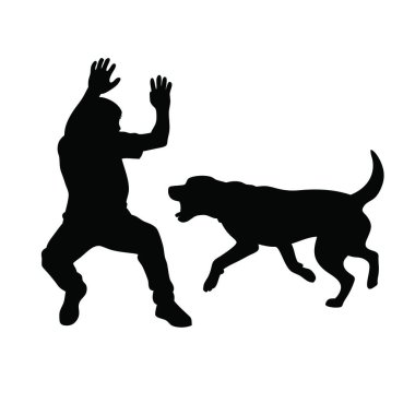 Beyaz arkaplanda siyah köpek siluetleri.