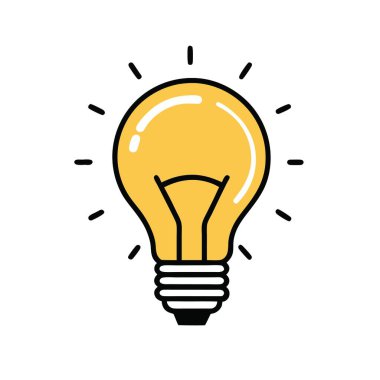 Ampul yaratıcı simge, fikir ve çözüm