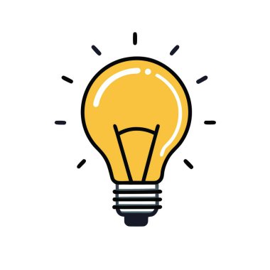 Yaratıcı ampul ikonu. vektör tasarımı
