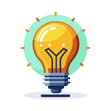ampul simgesi, yaratıcı fikir konsepti, vektör illüstrasyonu