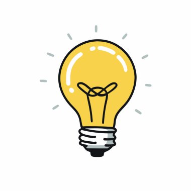 Beyin fikri ikon vektör illüstrasyon tasarımlı ampul