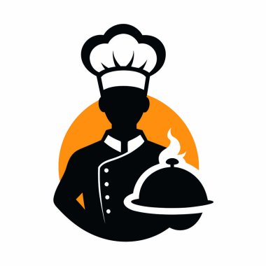 Tepsi vektör tasarımı ile şef adam