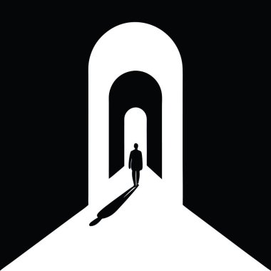 İşadamı merdivenlerden iniyor.