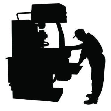 Makineli bir adamın vektör çizimi