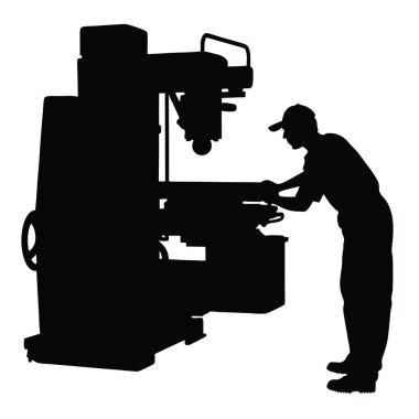 İşçinin vektör silueti.
