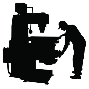 Bir işçinin siyah ve beyaz silueti