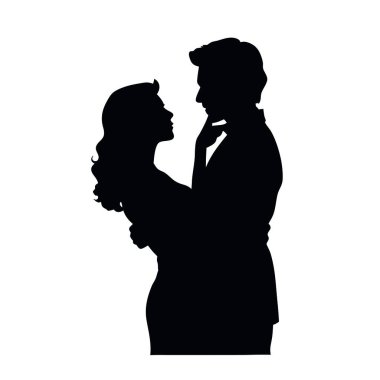 Çift siluet vektör.