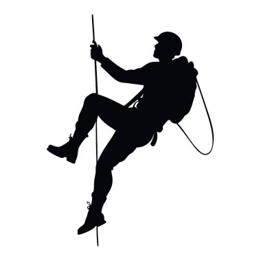 Dağlara tırmanıyor. vektör silueti.