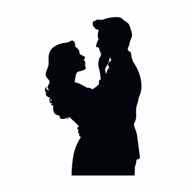 couple silhouette vector illustration.