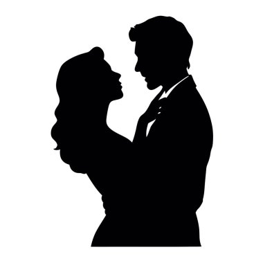 Bir kadın ve erkeğin vektör silueti.