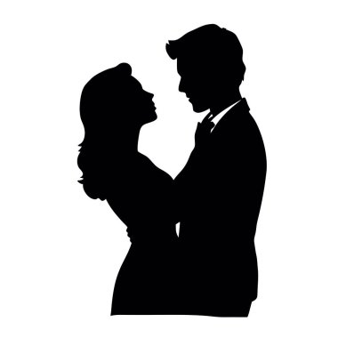 bir çiftin siluet vektör.