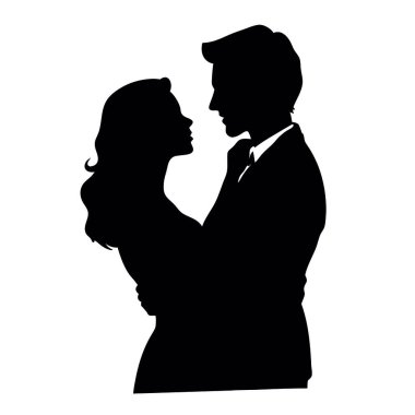 birkaç aşk siluet vektör.