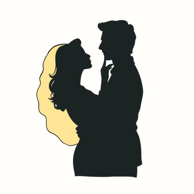 Beyaz arka planda zarif aşıklar. vektör illüstrasyonu.