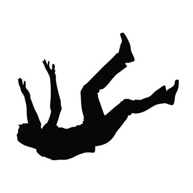 Silüet zıplayan çocuk. vektör illüstrasyonu.