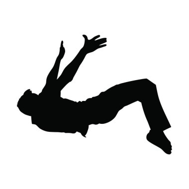 Bir dansçının silüeti. vektör illüstrasyonu.