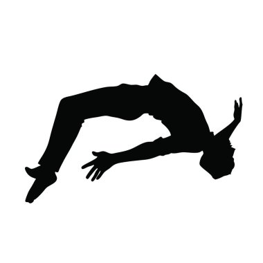Bir dansçının silüeti. vektör illüstrasyonu.
