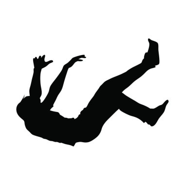 Beyaz arka planda bir kadının vektör silueti.