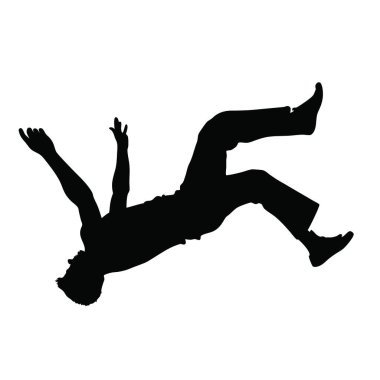 adam beyaz zemin üzerine siluet vektör.