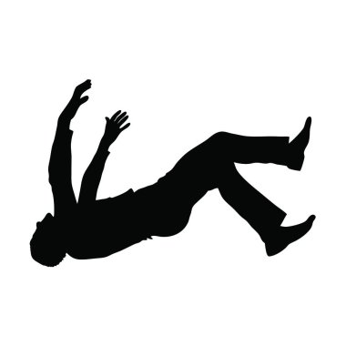 Beyaz arkaplandaki bir kişinin vektör silueti